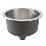 Kitchen Sink 304 Stainless Steel Brushed Single Bowl Rust Proof Round Sink for Home Bar 36cm