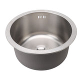 Kitchen Sink 304 Stainless Steel Brushed Single Bowl Rust Proof Round Sink for Home Bar 36cm