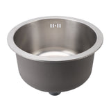 Kitchen Sink 304 Stainless Steel Brushed Single Bowl Rust Proof Round Sink for Home Bar 36cm