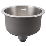 Kitchen Sink 304 Stainless Steel Brushed Single Bowl Rust Proof Round Sink for Home Bar 36cm