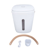 8L Vacuum Rice Storage Container Large Capacity USB Rechargeable Portable Handle Sealed Rice Storage Bin with Measuring Cup for Home Kitchen White
