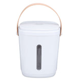 8L Vacuum Rice Storage Container Large Capacity USB Rechargeable Portable Handle Sealed Rice Storage Bin with Measuring Cup for Home Kitchen White