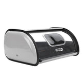 Metal Bread Box Mirrored Iron Bread Storage Holder Keeper Container Bin with Window for Kitchen Countertop Grey In Australia - Darrahopens