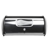 Metal Bread Box Mirrored Iron Bread Storage Holder Keeper Container Bin with Window for Kitchen Countertop Grey In Australia - Darrahopens