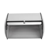Metal Bread Box Mirrored Iron Bread Storage Holder Keeper Container Bin with Window for Kitchen Countertop Grey In Australia - Darrahopens
