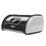 Metal Bread Box Mirrored Iron Bread Storage Holder Keeper Container Bin with Window for Kitchen Countertop Grey