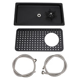 Cup Washer Stainless Steel High Pressure Pitcher Rinser Glass Cleaning Tool with Drain Tray for Home Bar Coffee Shop Restaurant