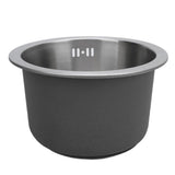 Kitchen Sink Undermount 304 Stainless Steel Single Bowl Mini Round Sink with Strainer 28cm Outer Diameter Brushed