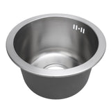 Kitchen Sink Undermount 304 Stainless Steel Single Bowl Mini Round Sink with Strainer 28cm Outer Diameter Brushed