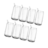 Drinking Glass Cups Set Reusable Straw Can Shaped Transparent Glass Coffee Cups with Lid for Home Bar Office In Australia - Darrahopens