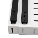 Pull Out Cabinet Organizer Expandable Adhesive Cabinet Slide Out Drawer for Pantry Closet White