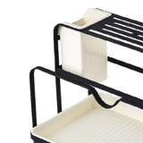 Chopsticks Draining Rack Multifunctional Carbon Steel and PP Kitchen Counter Utensil Holder Black