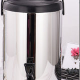 Stainless Steel Milk Tea Bucket Large Capacity Thickened Insulated Beverage Dispenser Barrel with Spigot for Restaurant 10L