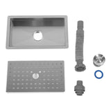 Kitchen Sink with Water Drainage Tray Stainless Steel Small Bar Sink Workstation Basin for Countertop Apartment Brushed