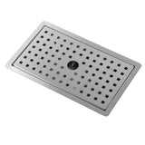 Kitchen Sink with Water Drainage Tray Stainless Steel Small Bar Sink Workstation Basin for Countertop Apartment Brushed