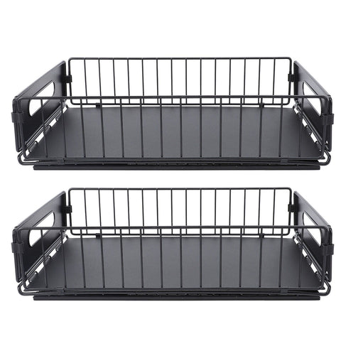 2PCS Pull Out Cabinet Organizer Metal Flexible Multifunctional Pull Out Spice Rack for Under Sink Kithen Short In Australia - Darrahopens
