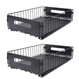 2PCS Pull Out Cabinet Organizer Metal Flexible Multifunctional Pull Out Spice Rack for Under Sink Kithen Short