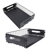 2PCS Pull Out Cabinet Organizer Metal Flexible Multifunctional Pull Out Spice Rack for Under Sink Kithen Short