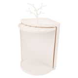 Countertop Corner Storage Cabinet PP 360° Rotating Dust Proof Corner Storage Rack for Bathroom Kitchen Cosmetic Spice