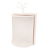 Countertop Corner Storage Cabinet PP 360° Rotating Dust Proof Corner Storage Rack for Bathroom Kitchen Cosmetic Spice