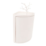 Countertop Corner Storage Cabinet PP 360° Rotating Dust Proof Corner Storage Rack for Bathroom Kitchen Cosmetic Spice