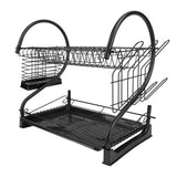 Dish Drying Rack 2 Tier Iron Space Saving Large Capacity Dish Dryer Storage Rack Organizer for Kitchen Counter In Australia - Darrahopens