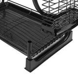 Dish Drying Rack 2 Tier Iron Space Saving Large Capacity Dish Dryer Storage Rack Organizer for Kitchen Counter