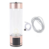 Hydrogen Water Bottle 400ml 2 Modes Type C 5V Sealed Portable Hydrogen Water Ionizer Machine for Daily Use Gold