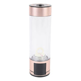 Hydrogen Water Bottle 400ml 2 Modes Type C 5V Sealed Portable Hydrogen Water Ionizer Machine for Daily Use Gold