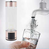 Hydrogen Water Bottle 400ml 2 Modes Type C 5V Sealed Portable Hydrogen Water Ionizer Machine for Daily Use Gold