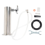 Single Tap Stainless Steel Draft Beer Tower 3 Inch Column Draft Beer Tower Dispenser Kit for Parties Pubs Restaurants Stainless Steel color