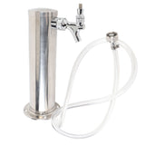 Single Tap Stainless Steel Draft Beer Tower 3 Inch Column Draft Beer Tower Dispenser Kit for Parties Pubs Restaurants Stainless Steel color
