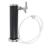 Single Tap Stainless Steel Draft Beer Tower 3 Inch Column Draft Beer Tower Dispenser Kit for Parties Pubs Restaurants Black color