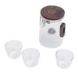 Glass Teapot with Strainer 330ml Magnetic Filtration Pot Water Separation Glass Teapot with 3 Cups for Home Outdoor Office In Australia - Darrahopens