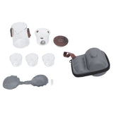 Glass Teapot with Strainer 330ml Magnetic Filtration Pot Water Separation Glass Teapot with 3 Cups for Home Outdoor Office In Australia - Darrahopens