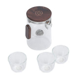 Glass Teapot with Strainer 330ml Magnetic Filtration Pot Water Separation Glass Teapot with 3 Cups for Home Outdoor Office In Australia - Darrahopens