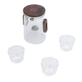 Glass Teapot with Strainer 330ml Magnetic Filtration Pot Water Separation Glass Teapot with 3 Cups for Home Outdoor Office