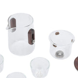 Glass Teapot with Strainer 330ml Magnetic Filtration Pot Water Separation Glass Teapot with 3 Cups for Home Outdoor Office