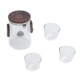 Glass Teapot with Strainer 330ml Magnetic Filtration Pot Water Separation Glass Teapot with 3 Cups for Home Outdoor Office