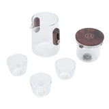 Glass Teapot with Strainer 330ml Magnetic Filtration Pot Water Separation Glass Teapot with 3 Cups for Home Outdoor Office