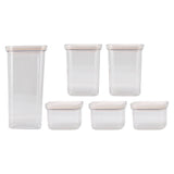 Cereal Storage Container Reusable Plastic Transparent Multipurpose Sealed Grain Can for Cereal Grains 6 Packs 2000ml X 1+1300ml X 2+600ml X 3