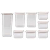 Cereal Storage Container Reusable Plastic Transparent Multipurpose Sealed Grain Can for Cereal Grains 8 Packs 2000ml X 1+1300ml X 2+600ml X 5