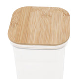 Food Storage Jars Plastic Airtight Containers with Bambusoideae Lids Kitchen Square Clear Canisters for Grain Nuts Tea 1Pc 2000ml 2Pc 1300ml 5Pc 600ml In Australia - Darrahopens