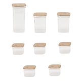 Food Storage Jars Plastic Airtight Containers with Bambusoideae Lids Kitchen Square Clear Canisters for Grain Nuts Tea 1Pc 2000ml 2Pc 1300ml 5Pc 600ml In Australia - Darrahopens