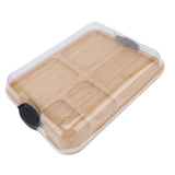 Charcuterie Board with Clear Lid 5 Sections Wooden Cheese Board for Serving Picnics In Australia - Darrahopens