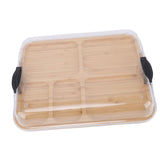 Charcuterie Board with Clear Lid 5 Sections Wooden Cheese Board for Serving Picnics In Australia - Darrahopens