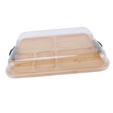 Charcuterie Board with Clear Lid 5 Sections Wooden Cheese Board for Serving Picnics