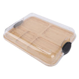 Charcuterie Board with Clear Lid 5 Sections Wooden Cheese Board for Serving Picnics