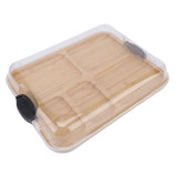 Charcuterie Board with Clear Lid 5 Sections Wooden Cheese Board for Serving Picnics