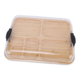 Charcuterie Board with Clear Lid 5 Sections Wooden Cheese Board for Serving Picnics